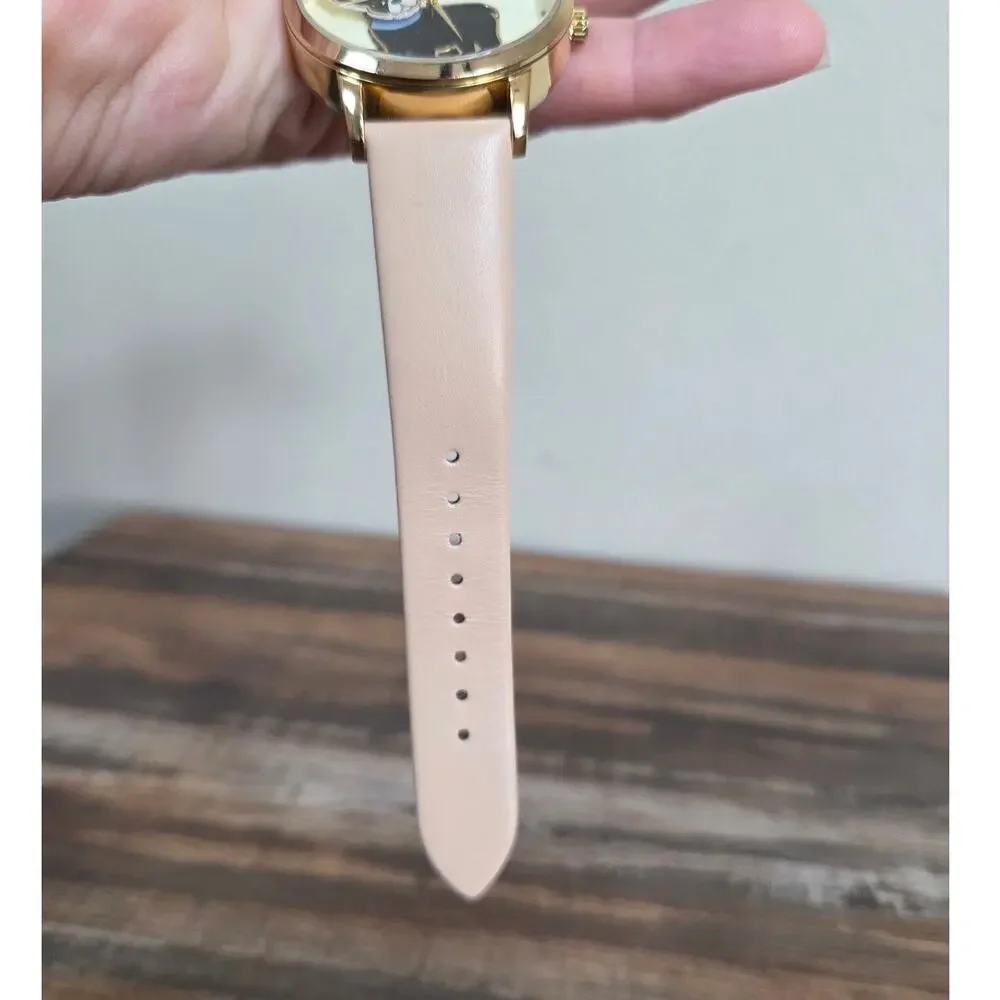 Kate Spade New York Grand Metro French Bulldog Woman's Watch Gold and Blush